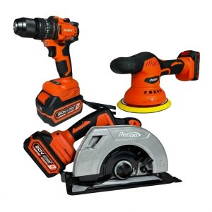 Conjunto Inalámbrico Sierra Circular + Pulidora Orbital + Taladro Redbo
